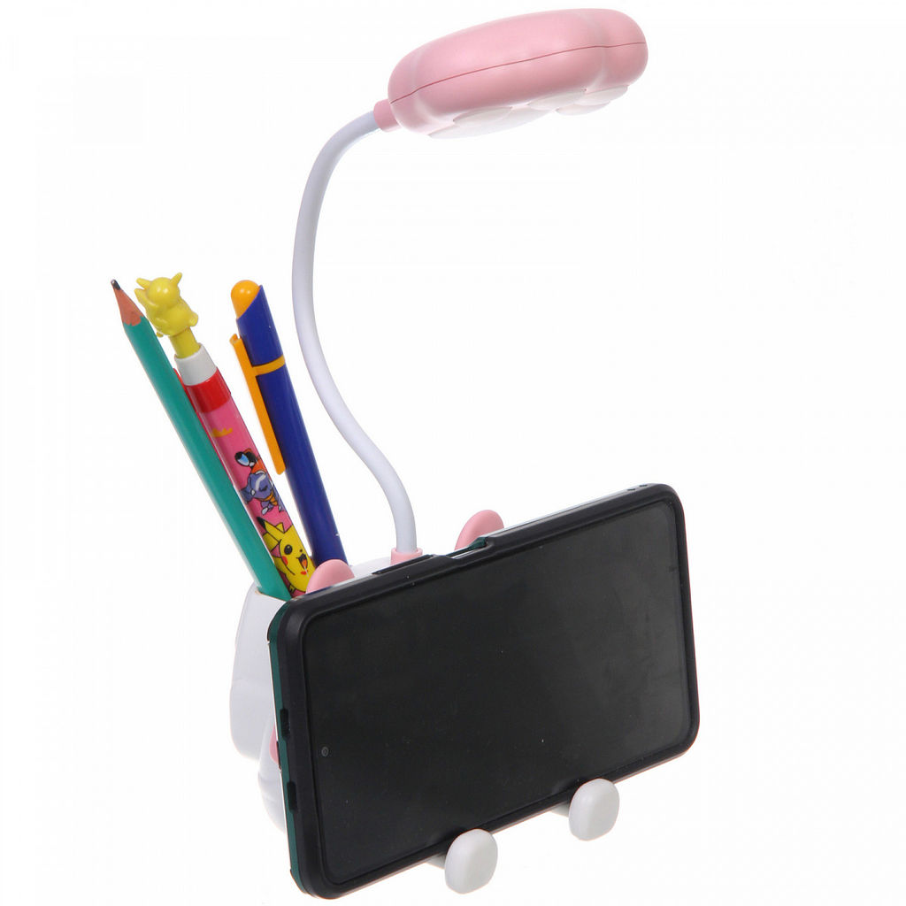 Цена за 2 шт. Настольная лампа "Милая зверушка" LED 11,5*8,6*31 см, USB 0.6w 5V, Бело-розовый