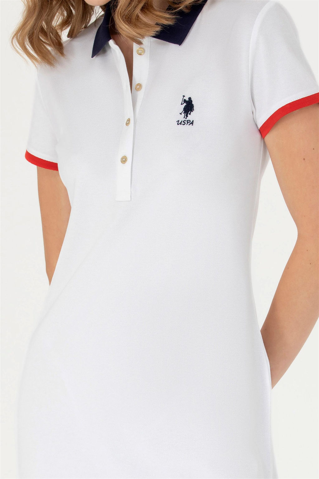 U. S. Polo Assn Женское белое трикотажное платье - U.s. polo assn фото 6