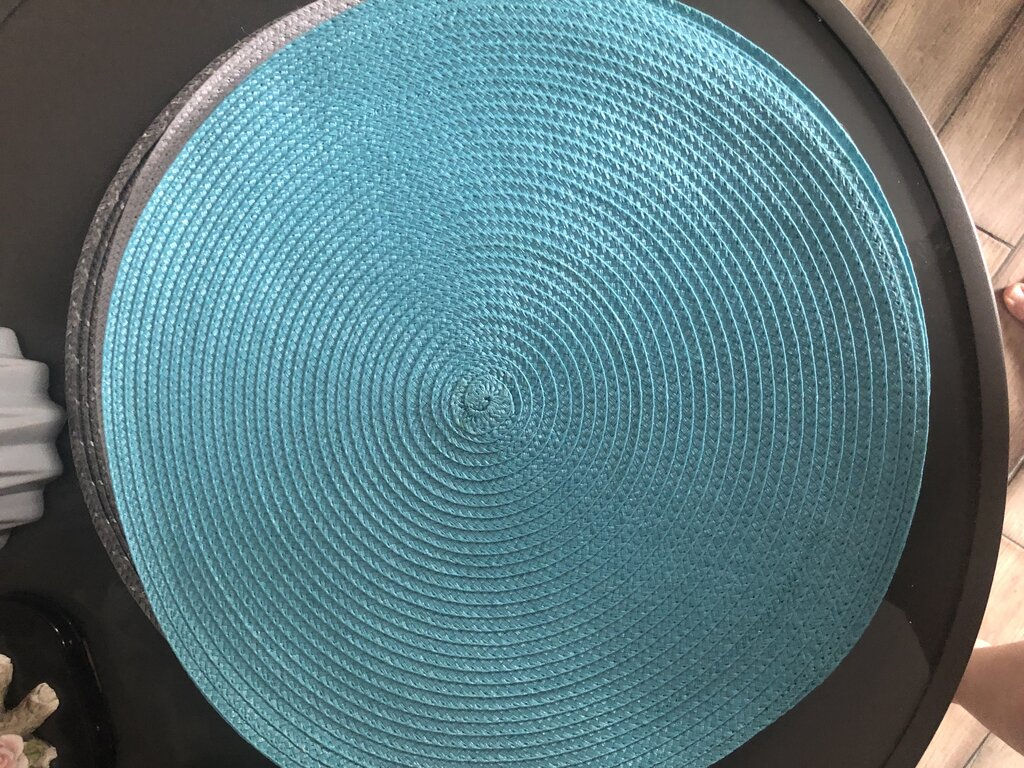 Салфетка для сервировки (мат на стол) 38см, круглая, бирюзовая, Y6-2542 (326270) /DANIKS/