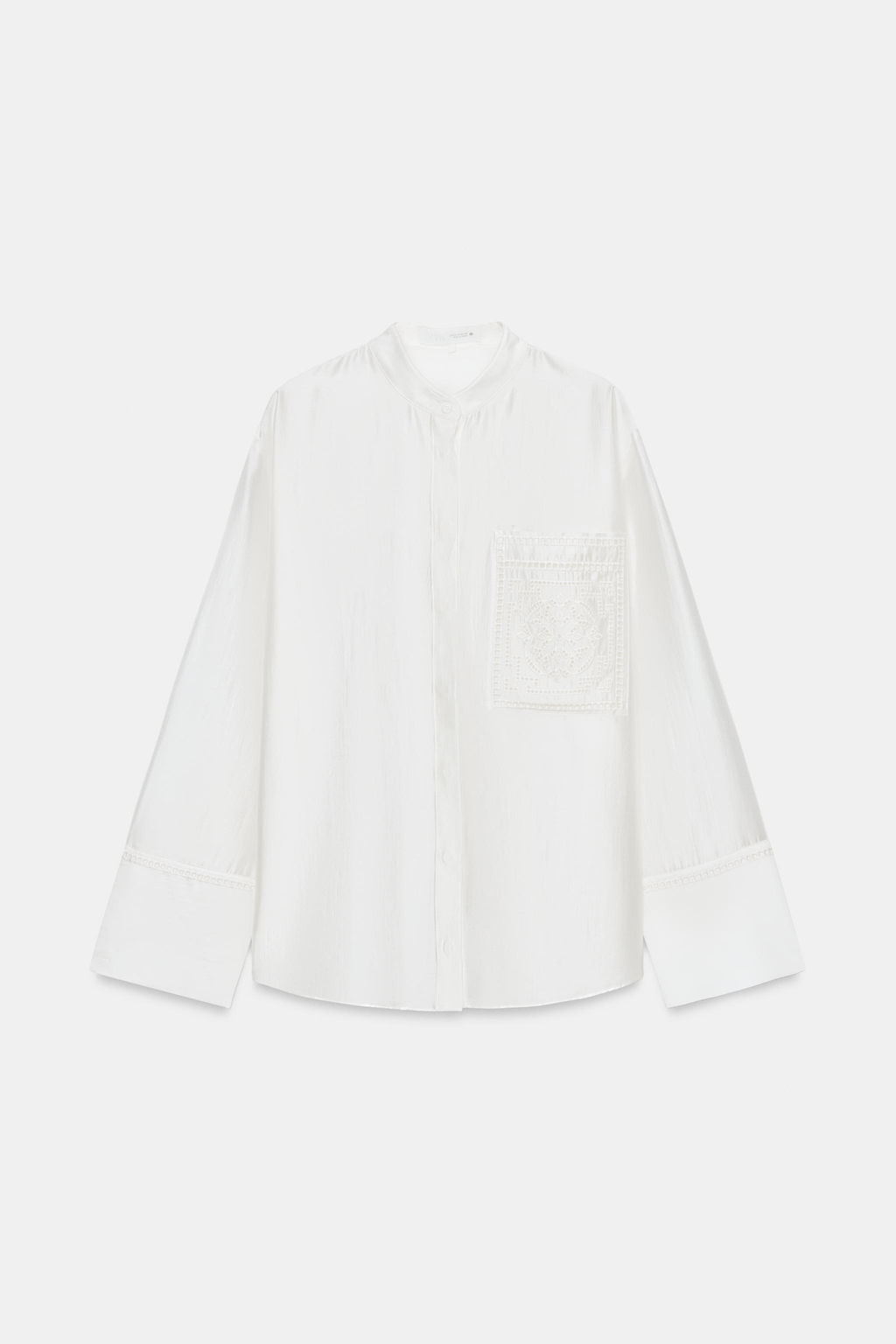 CAMISA BOLSILLO BORDADO ZW COLLECTION / Blanco - Zara фото 6