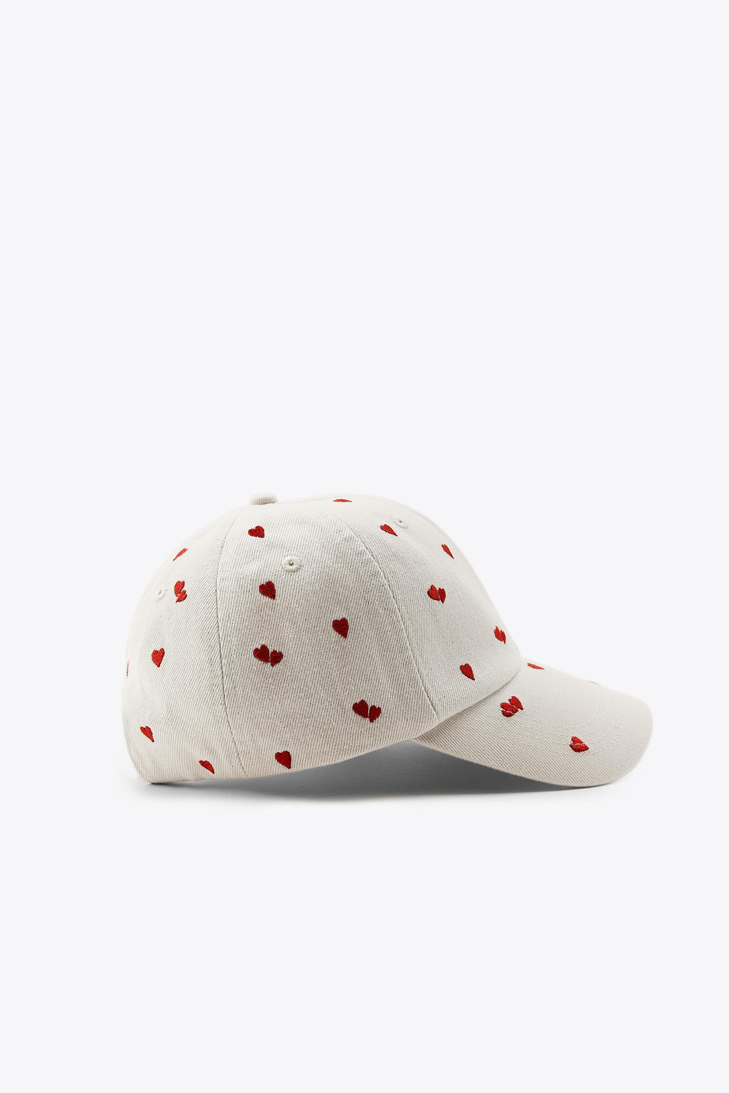 TWILL CAP WITH HEART EMBROIDERY