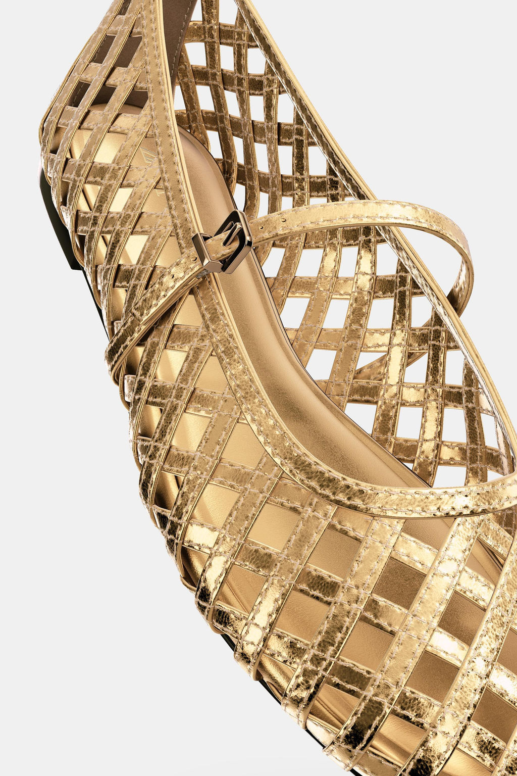 METALLIC EFFECT MESH BALLERINAS - Zara фото 5