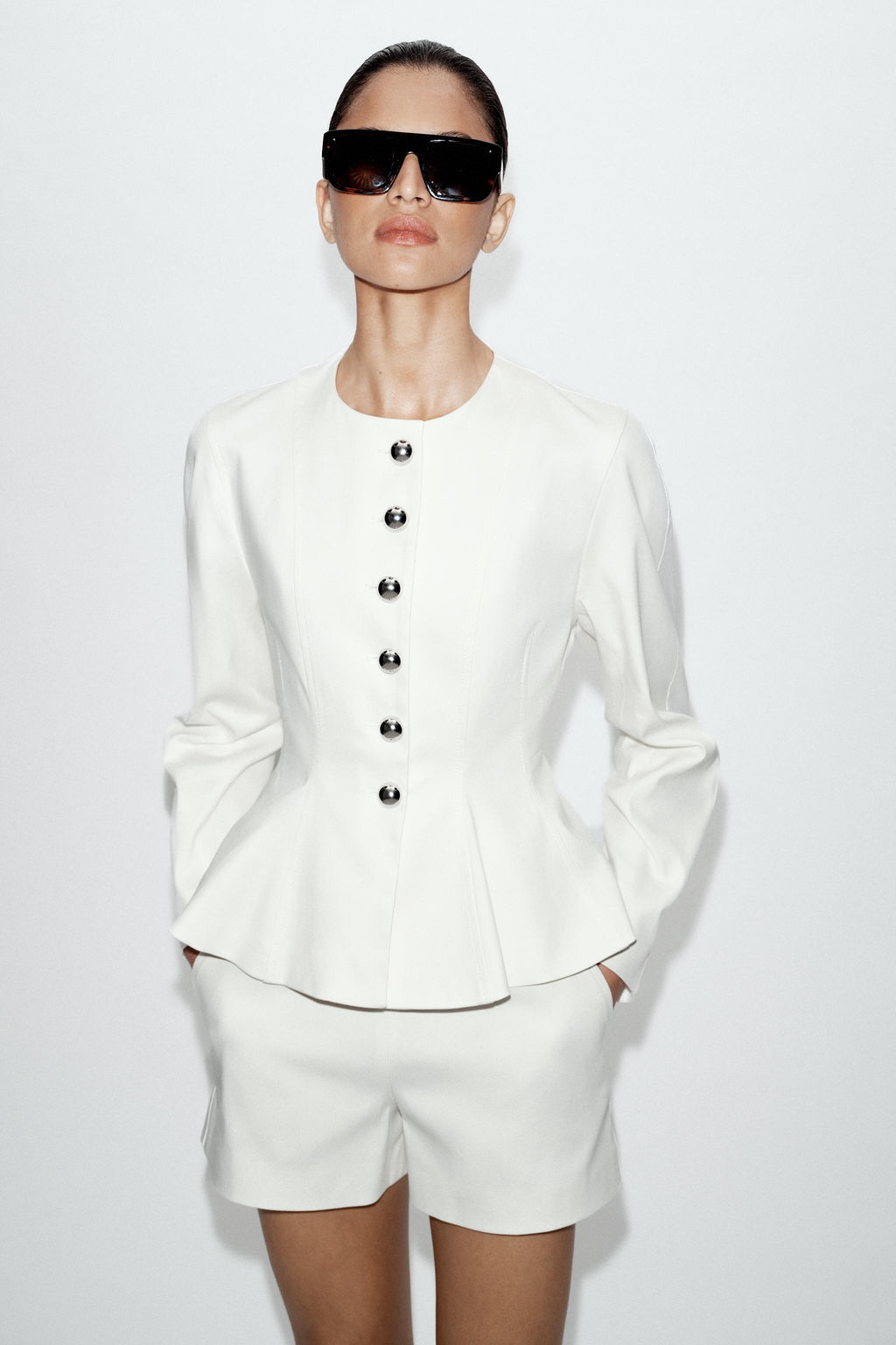BLAZER PEPLUM BOTONES MET?LICOS / Crudo - Zara фото 2