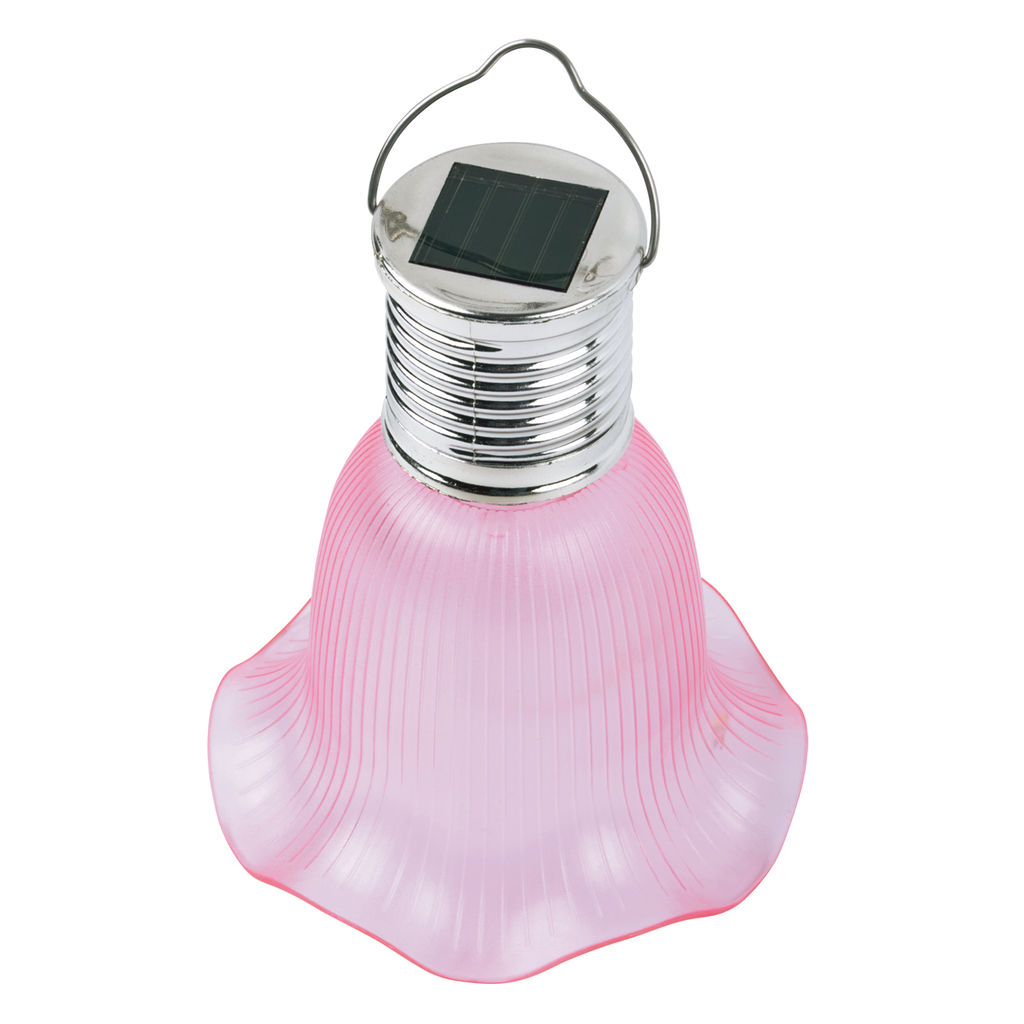 USL-S-838/PT100 PINK BELL Садовый светильник на солнечной батарее Розовый колокольчик. Подвесной. 4 светодиода. Теплый белый свет. 1*АА Ni-Mh аккумулятор в/к. IP44. TM Uniel - Volpe фото 2