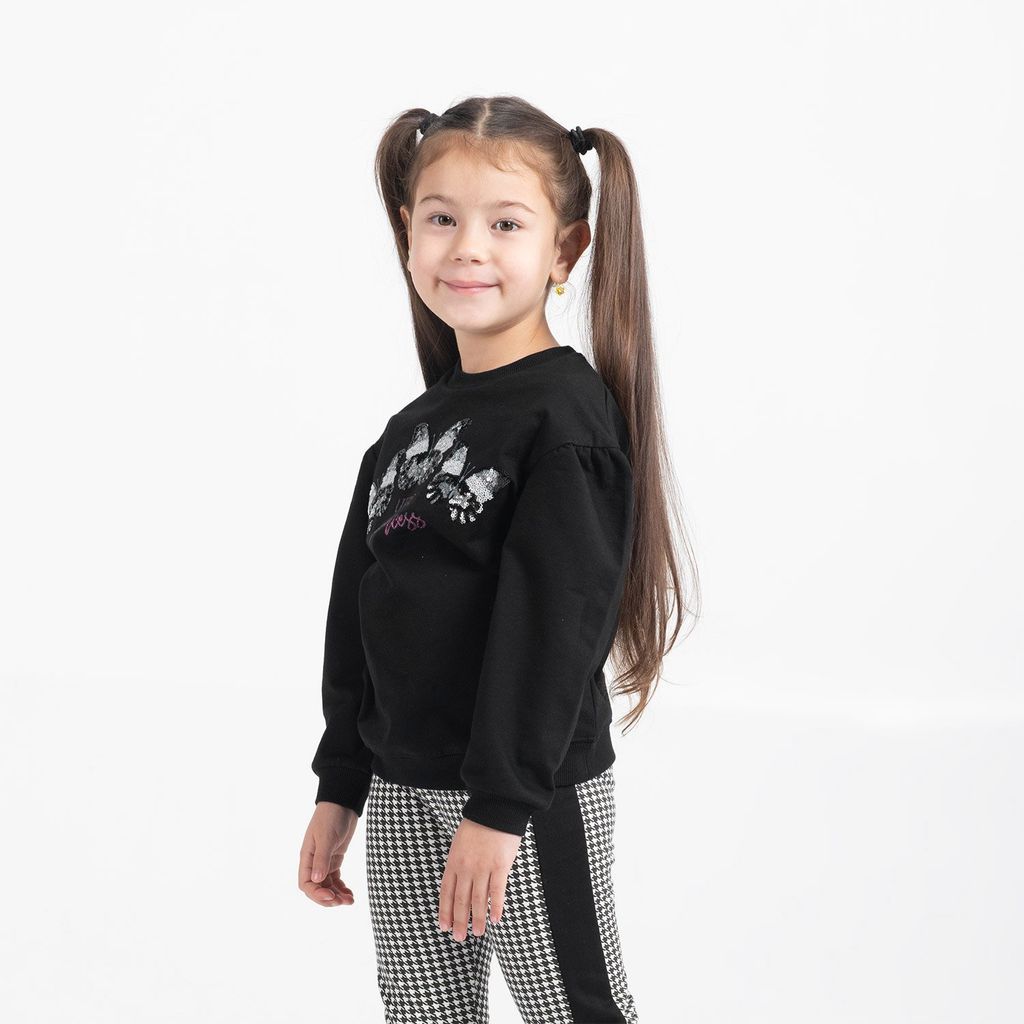 CRB wear/CWKG 62882-22-290 Джемпер модель свитшот для девочки, черный/Ex.Cherubino  фото 2