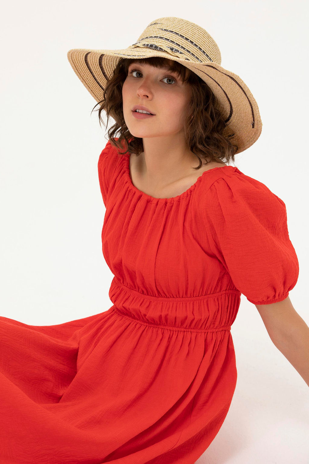 U. S. Polo Assn Женское красное тканое платье - U.s. polo assn фото 3