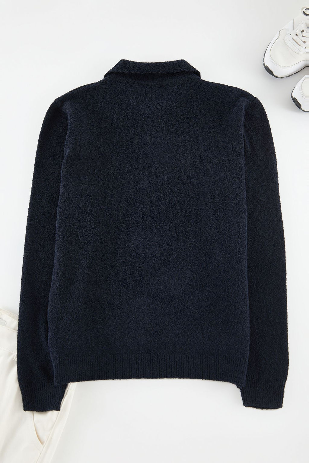 TRENDYOL MAN Ekru Regular Polo Yaka Dokulu Triko Kazak TMNAW25KZ00078 - Trendyolmilla фото 6