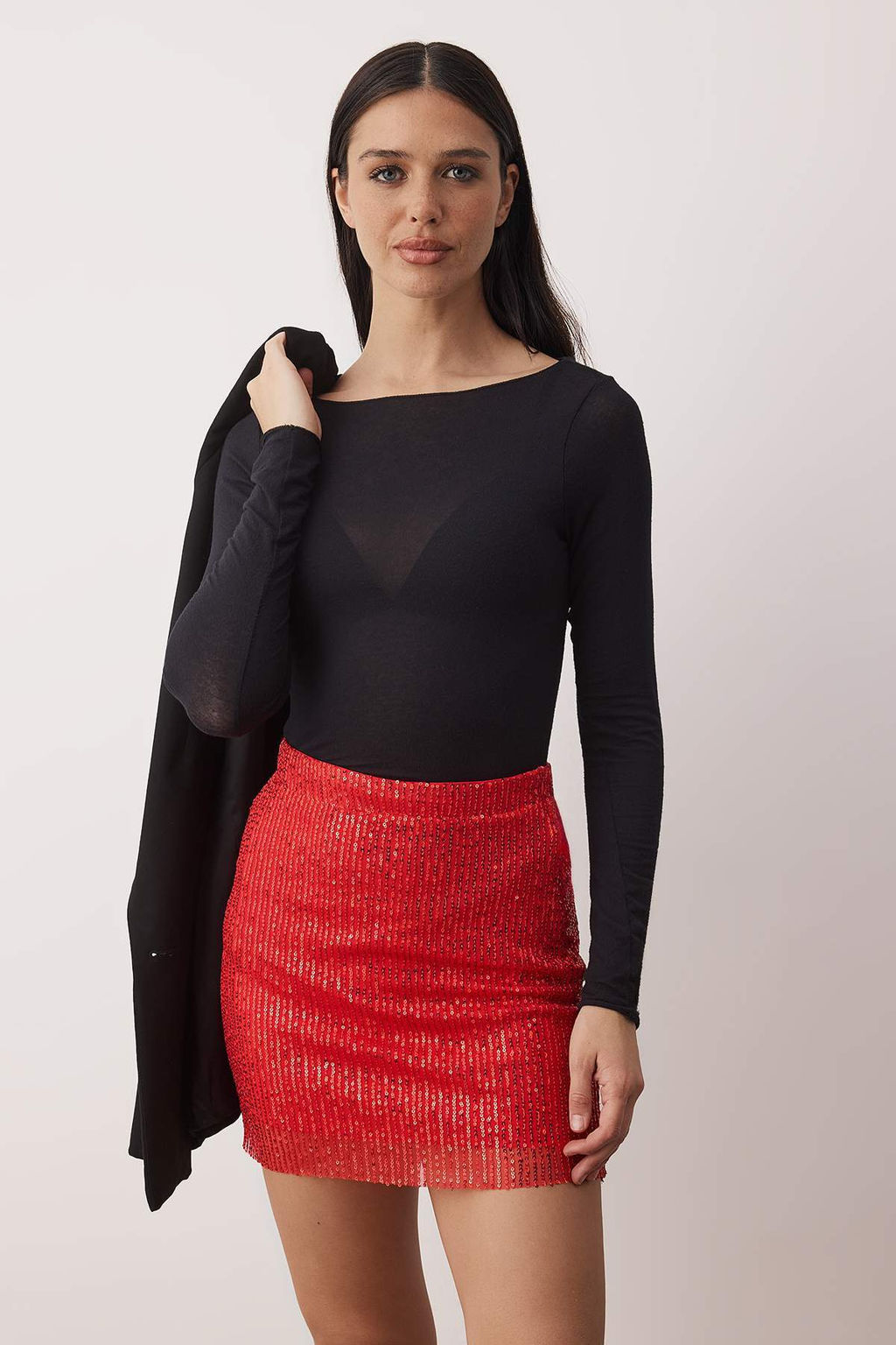 Kahverengi Super Mini Orme Payet Party Etek TPRAW26ET00021 - Trendyolmilla фото 5