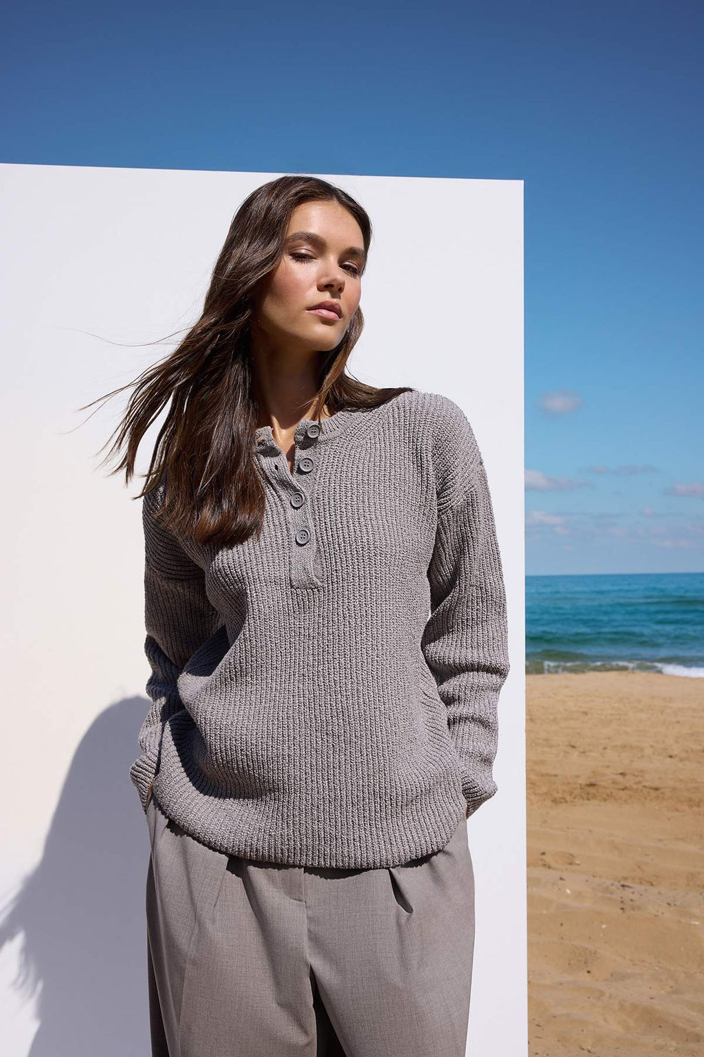 More Sustainable Lacivert Pamuklu Genis Kal?p Dugmeli Triko Kazak TWOAW26KZ00117 - Trendyolmilla фото 10