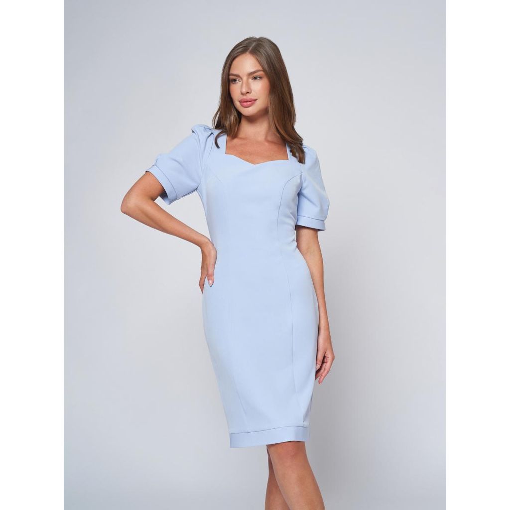 УЦЕНКА. Платье-футляр голубого цвета длины мини - 1001dress фото 4