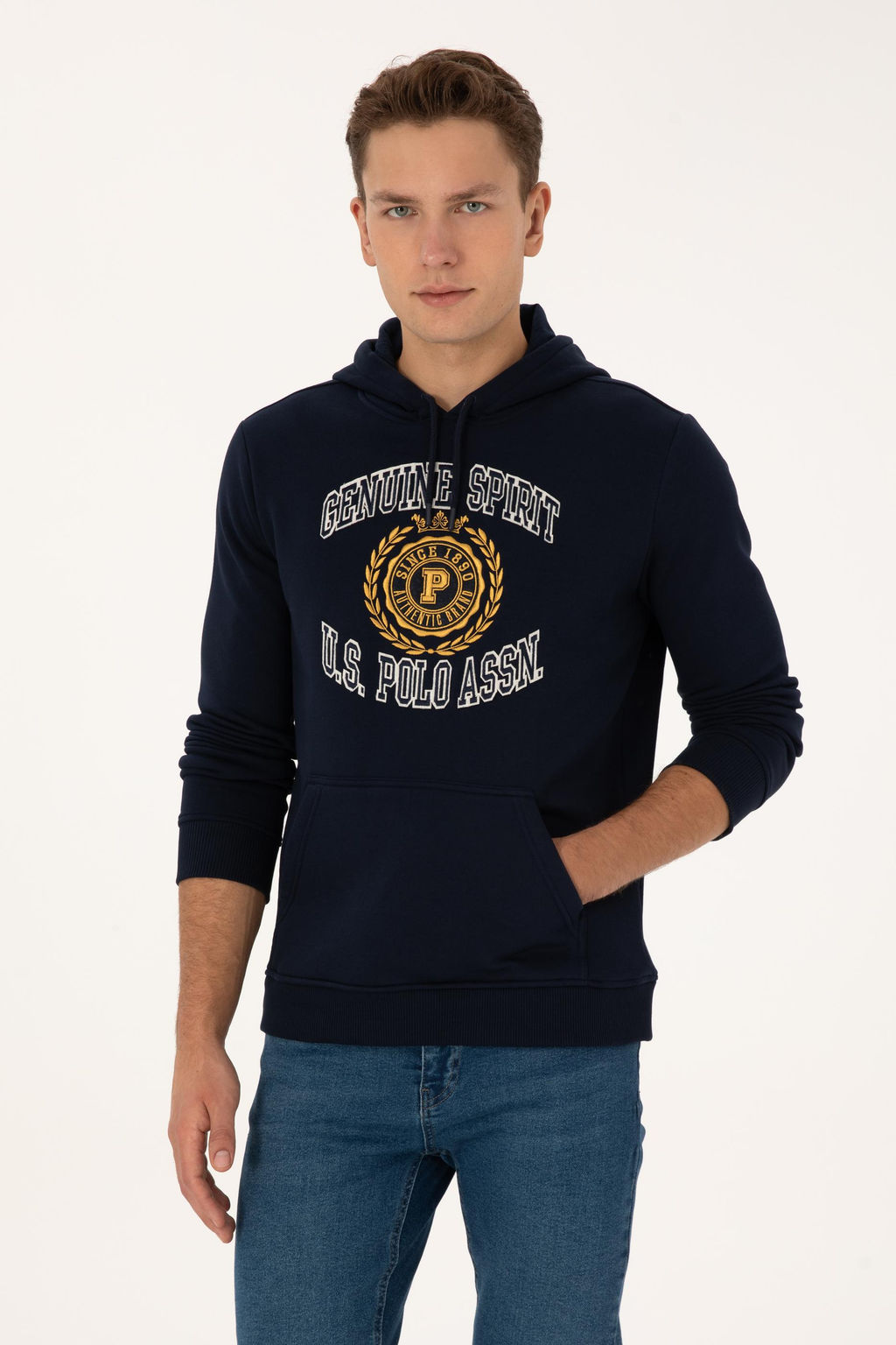 Erkek Regular Fit Kap__onlu _ardonlu Lacivert Sweatshirt