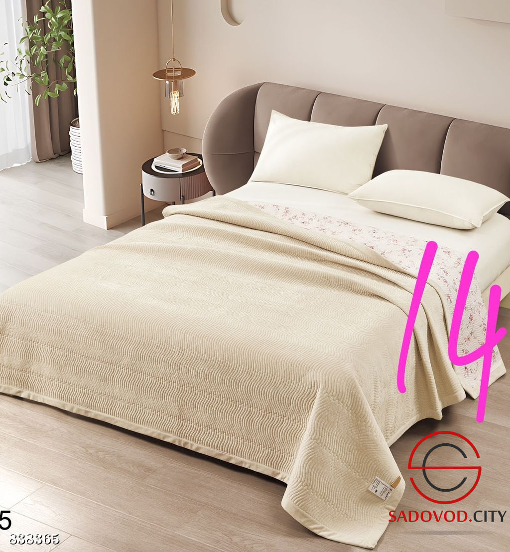 Плед покрывало велюр и хлопок