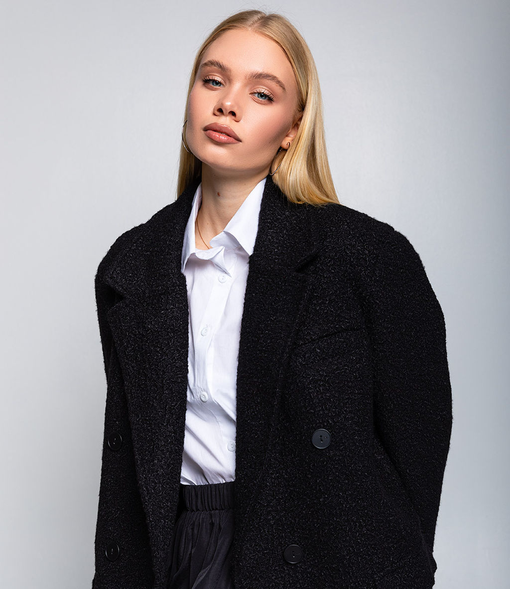 Пальто #ОБШ2873, чёрный