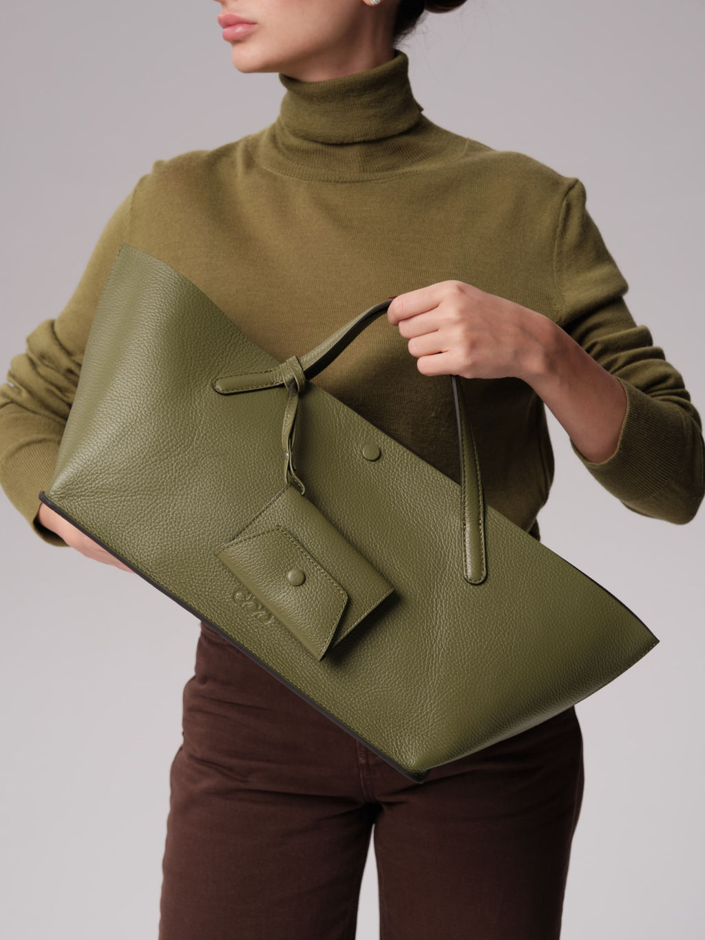 Женская кожаная сумка Dari DBR 31136 зеленая водоросль  фото 3