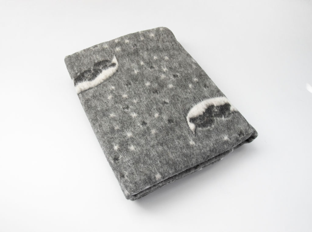 Одеяло 60% п/шерсть жаккард 100*140 " Мишки" цв серый