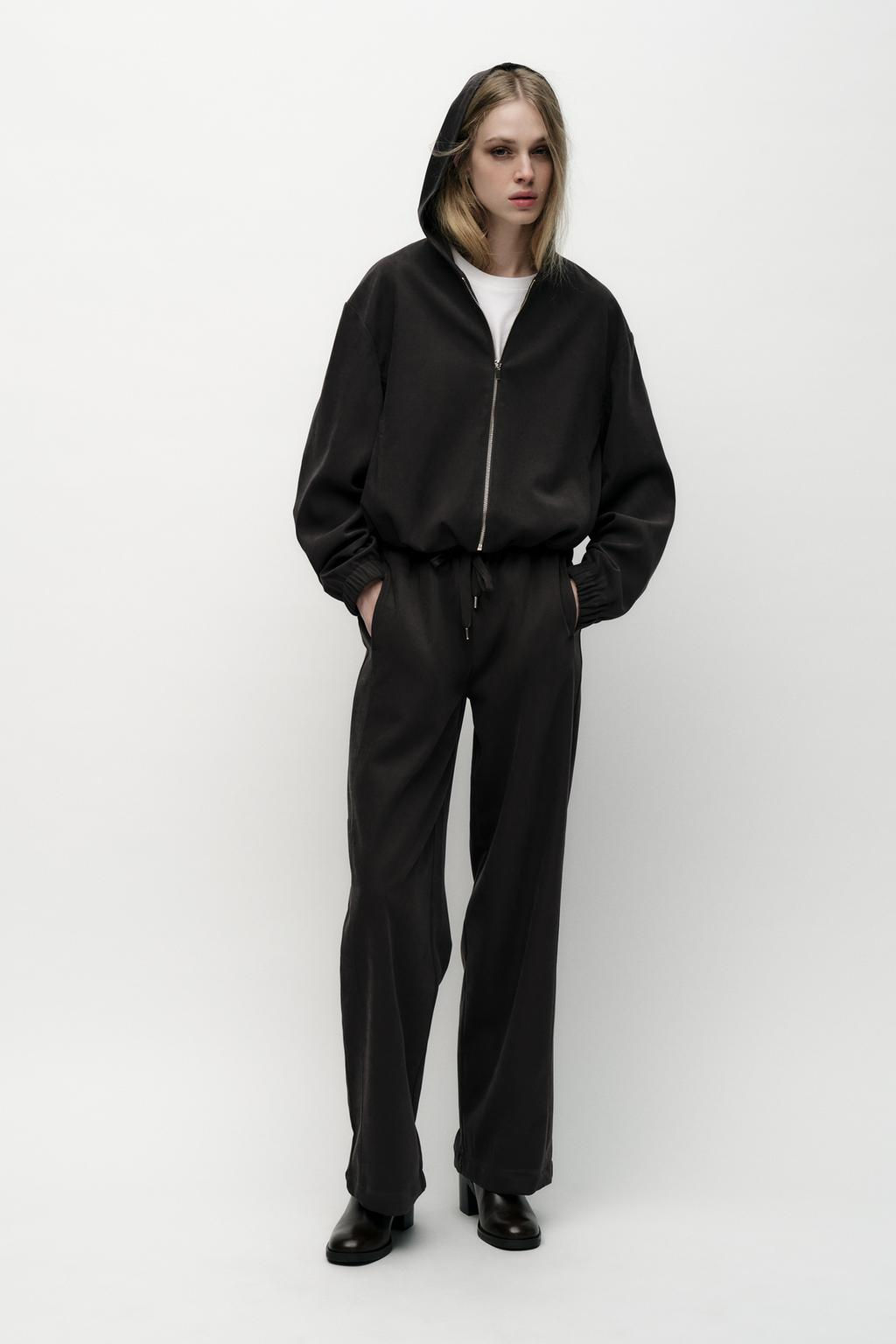TEXTURED WIDE-LEG TROUSERS - Zara фото 2