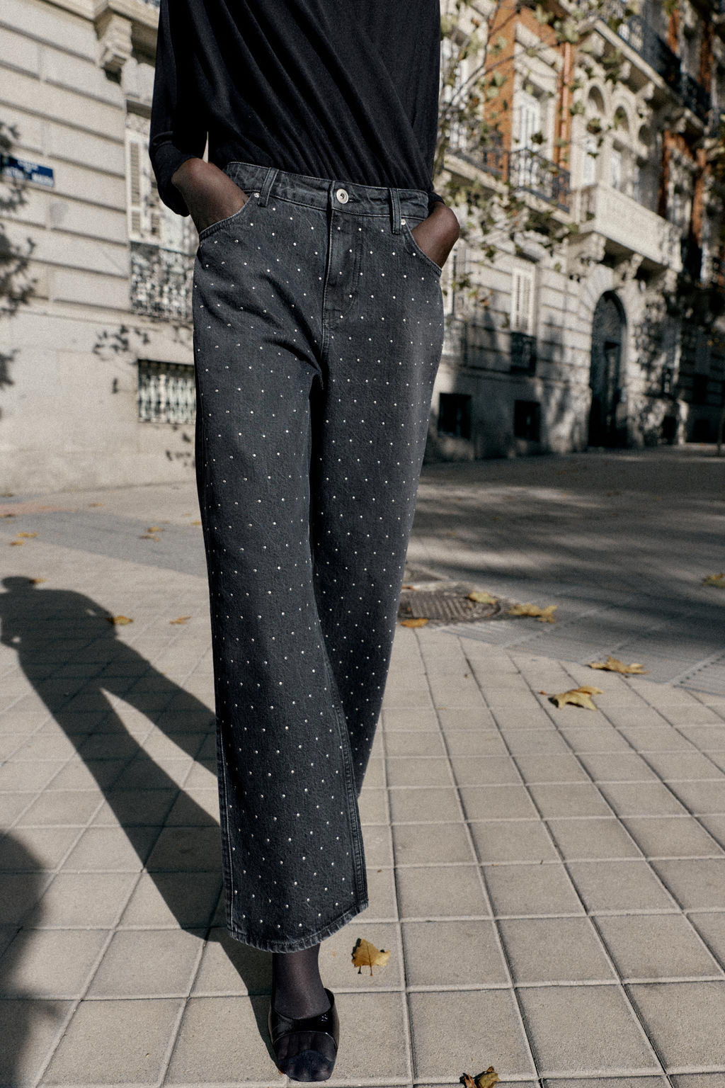 Z1975 LOOSE STRAIGHT HIGH-WAIST SHINY JEANS - Zara фото 3