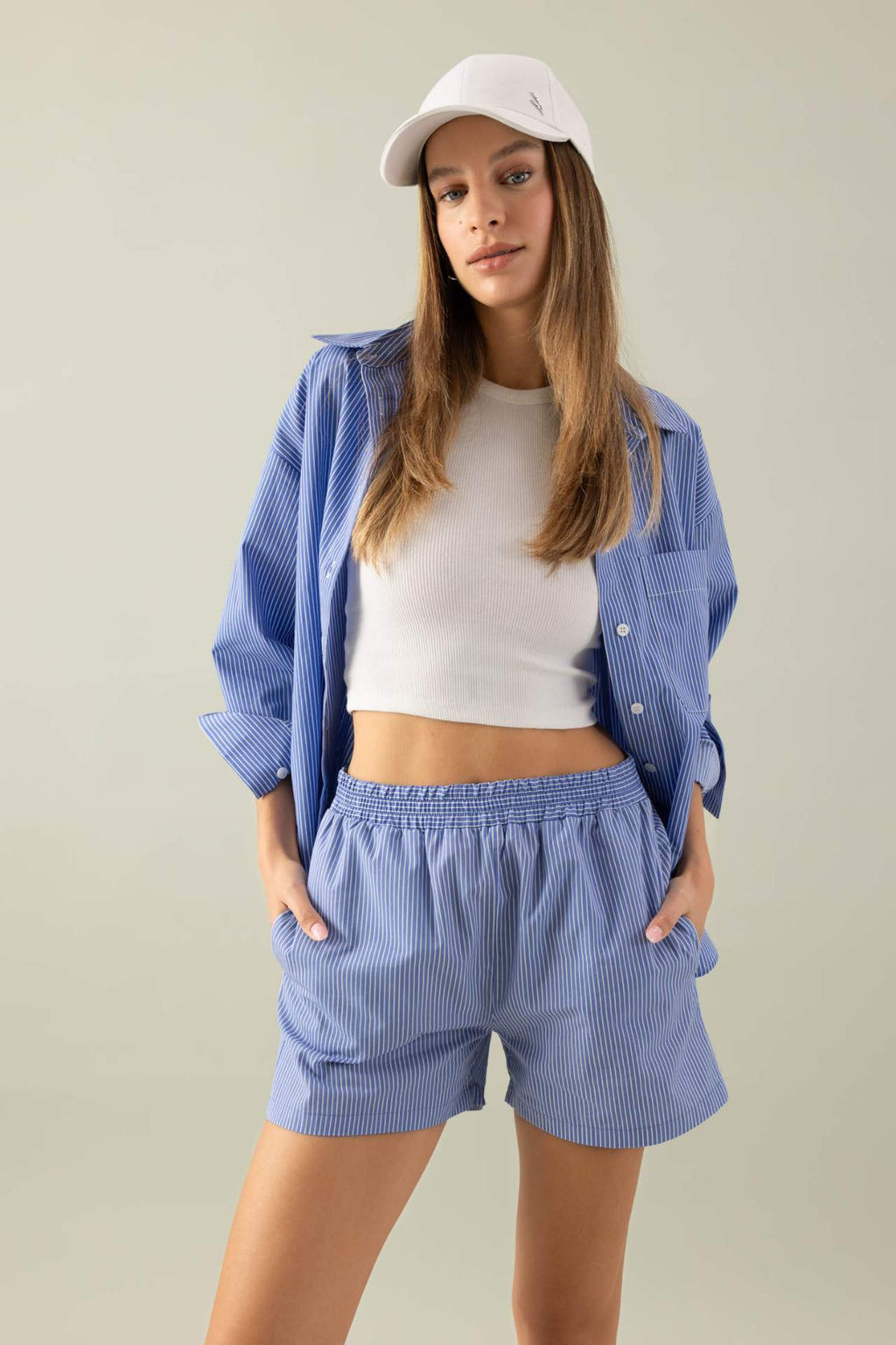 Oversize Genis Kal?p Cizgili Poplin Uzun Kollu Gomlek - Defacto фото 2