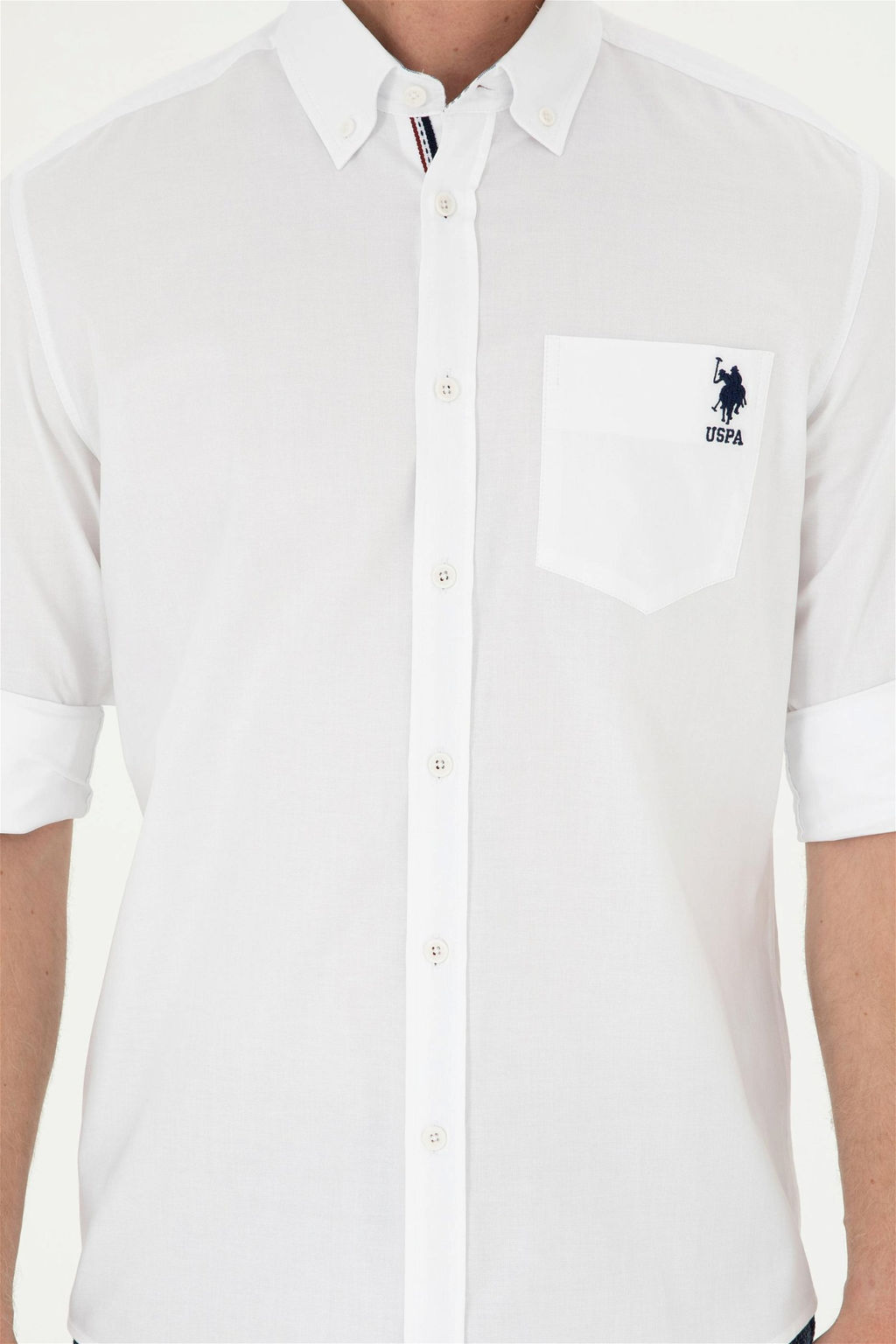 U. S. Polo Assn / Мужская белая рубашка с длинным рукавом - U.s. polo assn фото 6