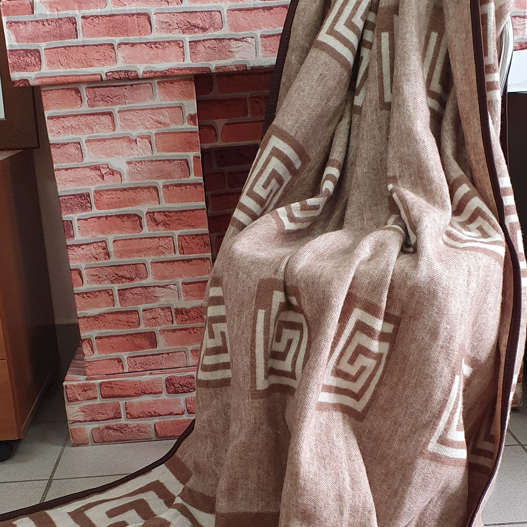 Одеяло п/шерсть 40% 150*205 жаккард "Греция" цв .беж (Узбекистан)