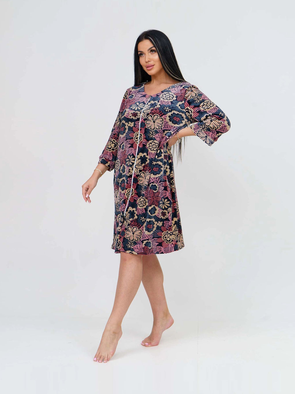 Халат женский, цвет красный