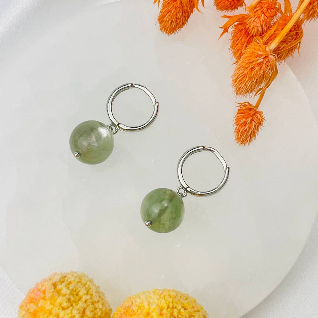 Серьги из Лепидолита "Мусковит"