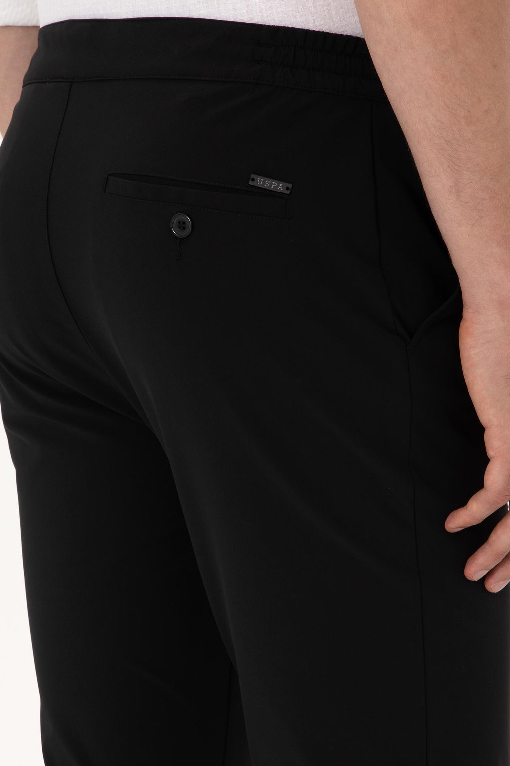 Erkek Body Fit Siyah Kanvas Pantolon