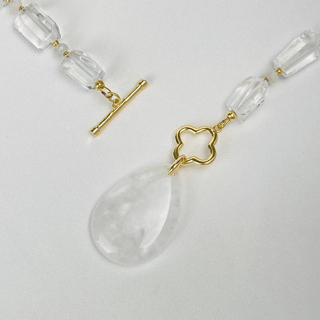 Колье из Горного Хрусталя и Лунного камня - Радуга самоцветов фото 2