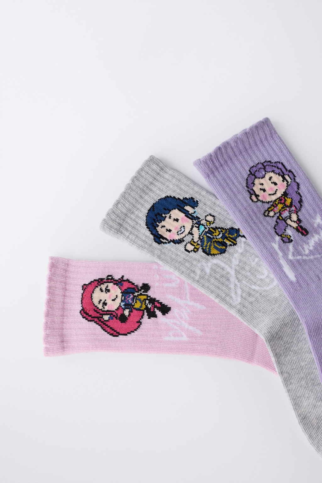 3-PACK OF KPOP DEMON HUNTERS NETFLIX  MID-CALF SOCKS - Zara фото 3