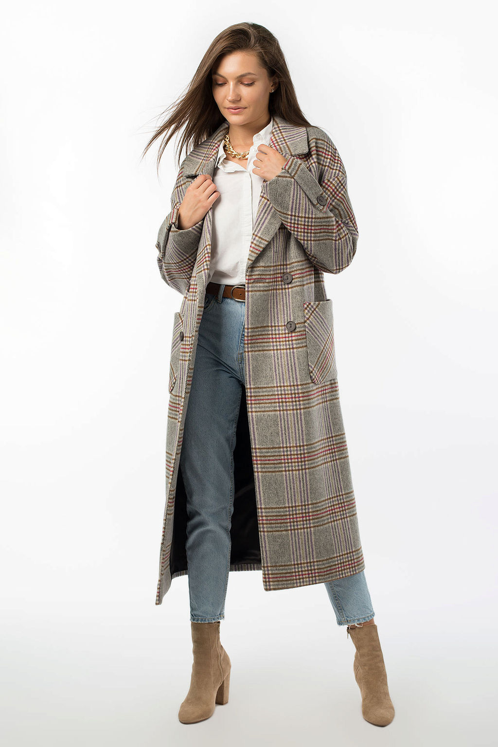 01-10635 Пальто женское демисезонное (пояс)