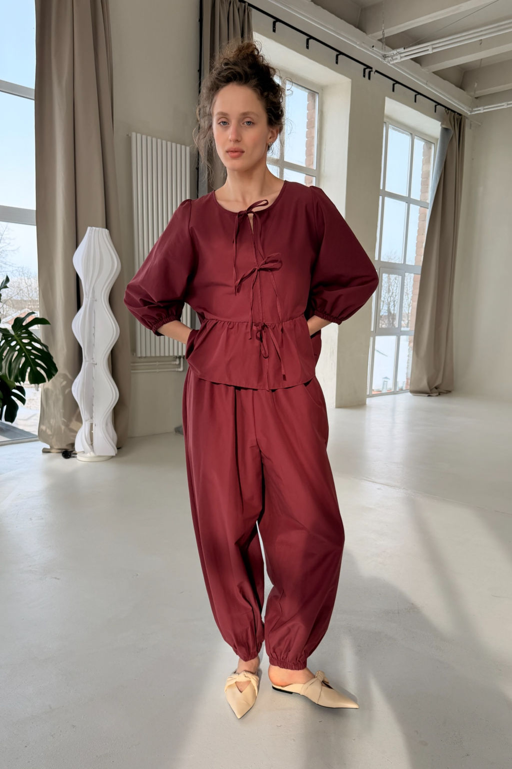 Блузка NATURE093/05/Винный - M&G all natural фото 6