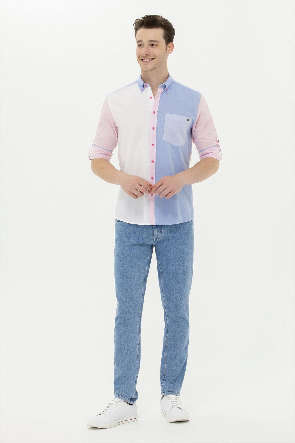 Мужская розовая рубашка с длинным рукавом Неожиданная скидка в корзине - U.s. polo assn фото 4