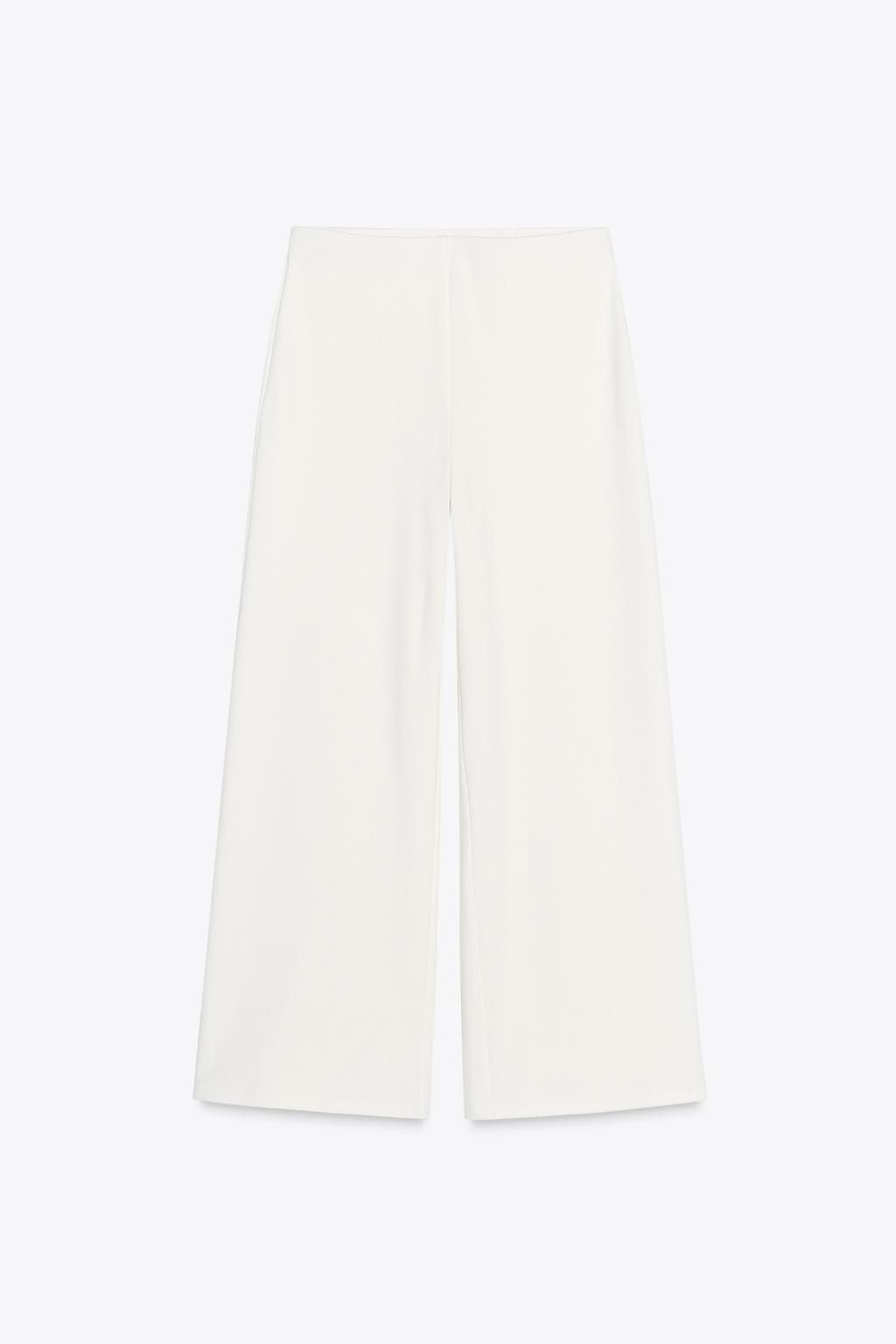 TEXTURED WIDE-LEG TROUSERS - Zara фото 11