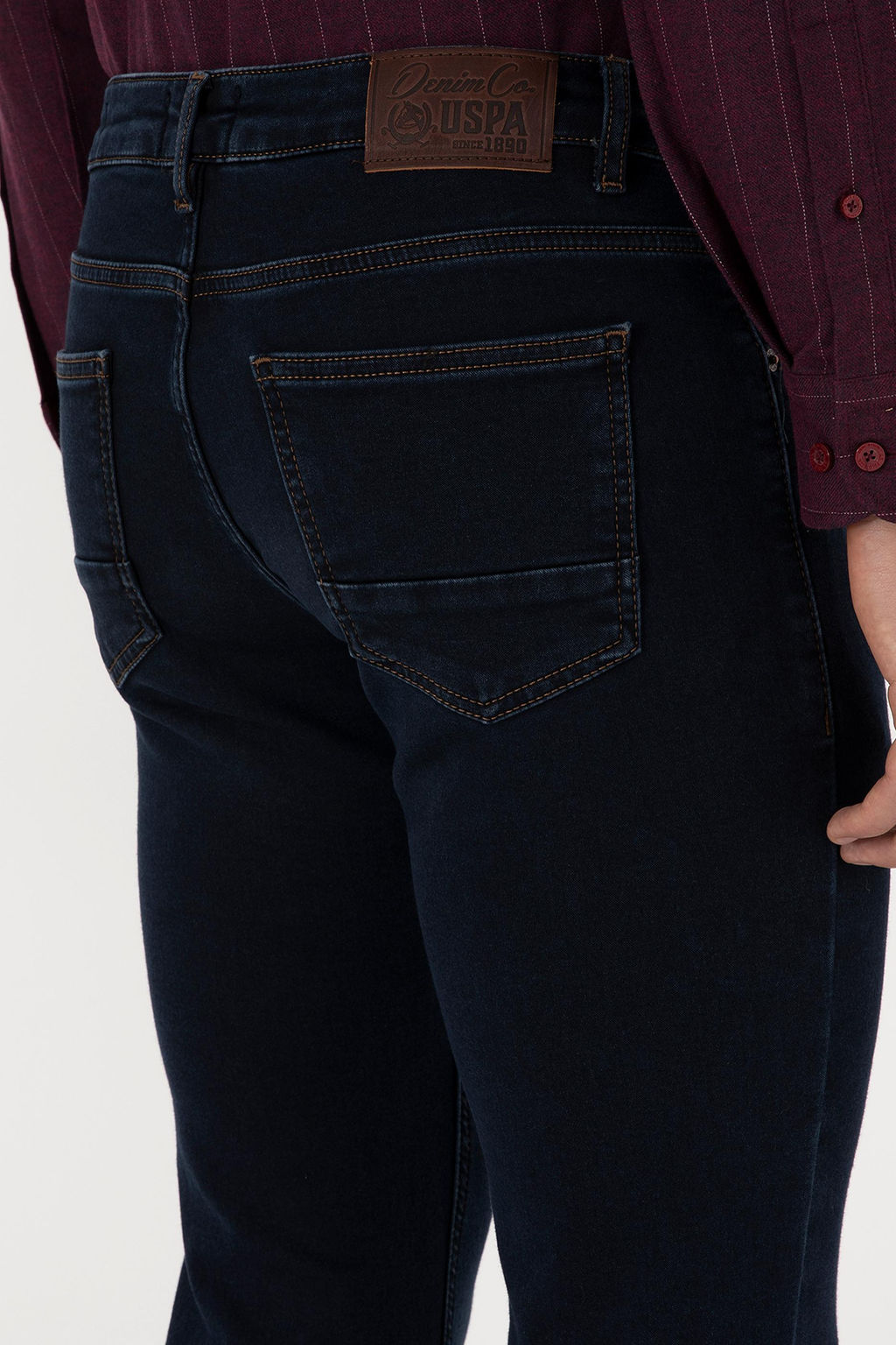 Erkek Koyu Mavi Slim Fit Jean Pantolon