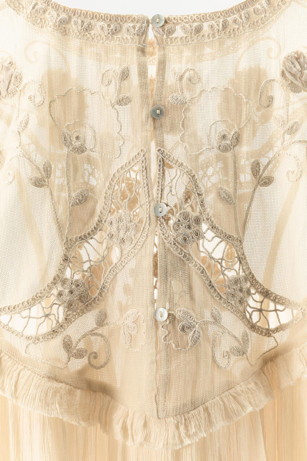EMBROIDERED AND BEADED STRUCTURED BLOUSE - Zara фото 7