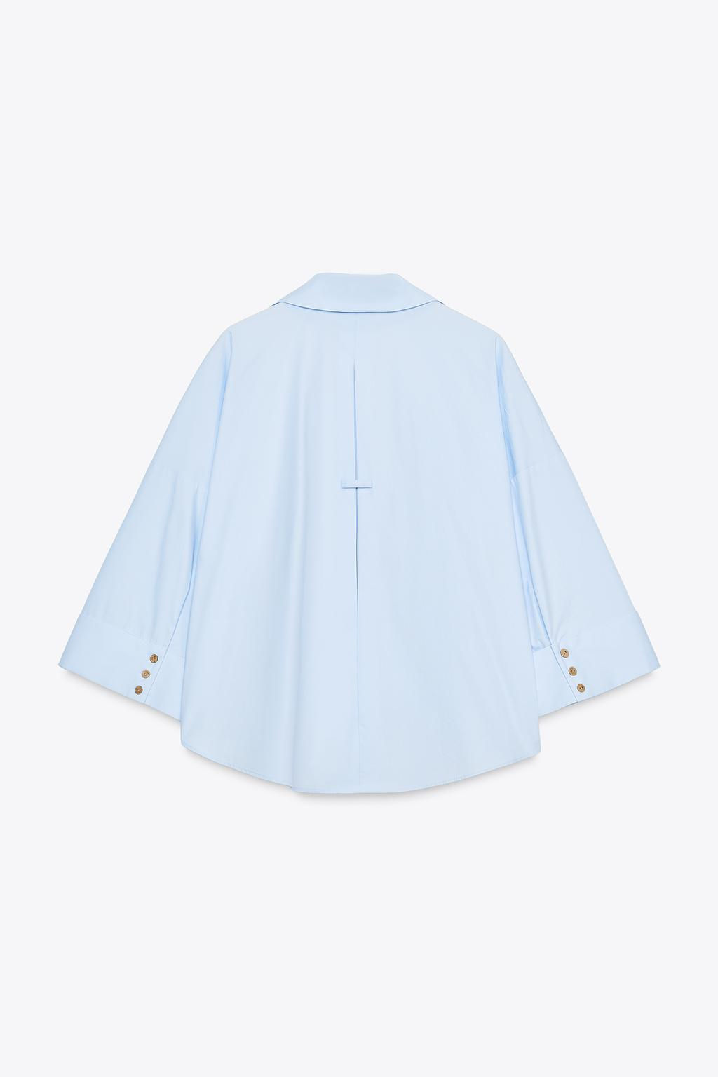 WIDE-SLEEVE POPLIN SHIRT - Zara фото 8