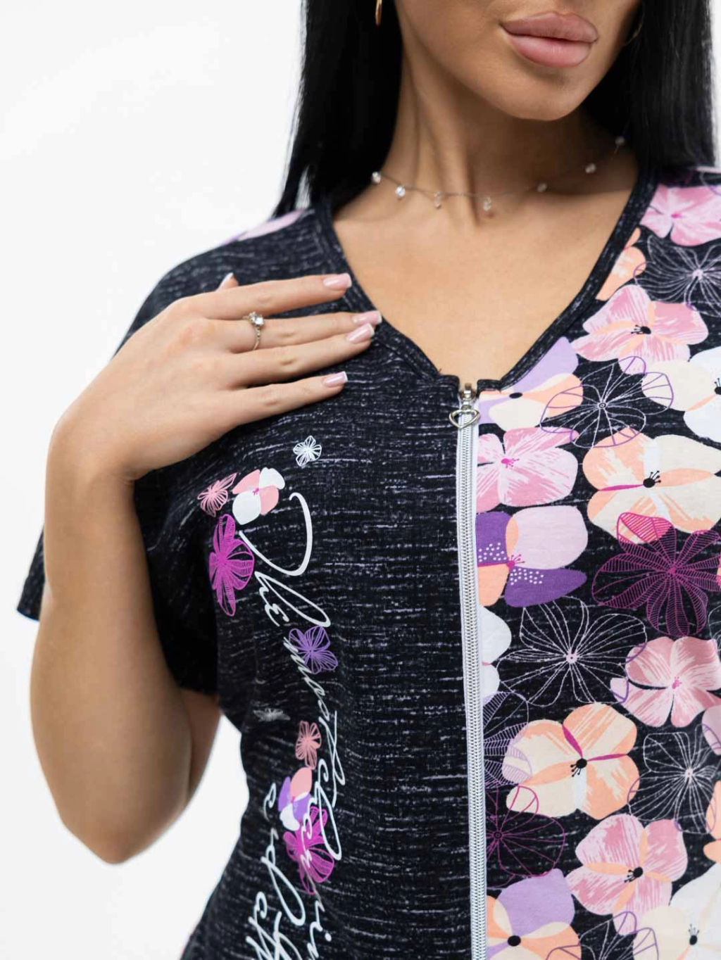 Халат женский, цвет розовый сиреневый синий