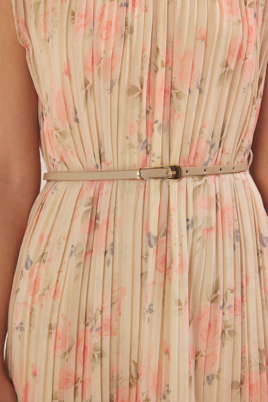 TRENDYOLMILLA Bordo Kemerli Duz Kesim Piliseli Midi Astarl? Sifon Dokuma Elbise TWOSS25EL00118  фото 16