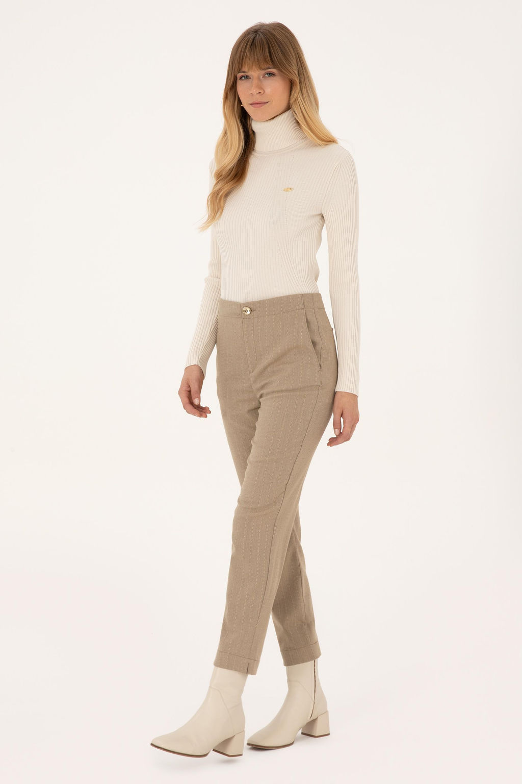 Kad_n Camel Kanvas Pantolon