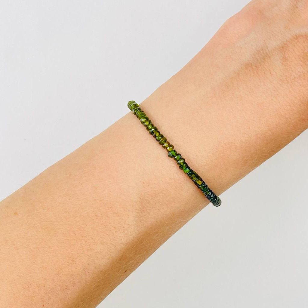 Браслет из зеленого Турмалина (градиент) 17,5 см +