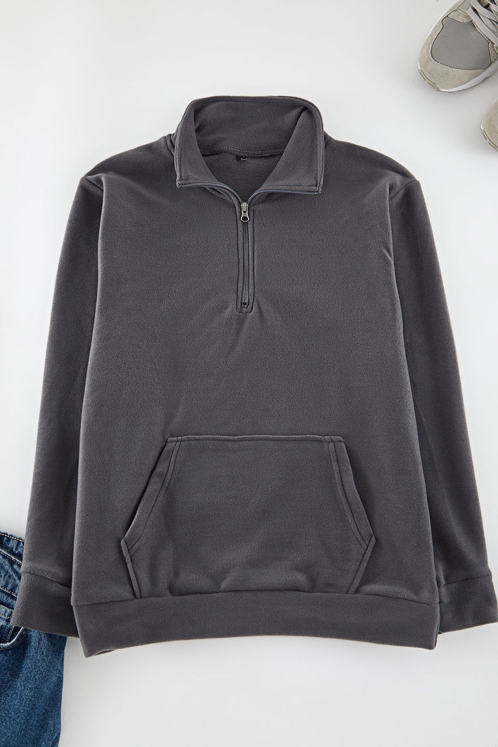 TRENDYOL MAN Saks Regular/Normal Kesim Dik Yaka Anti-Pilling S?cak Tutan/Polar Sweatshirt TMNAW25SW00182 - Trendyolmilla фото 4