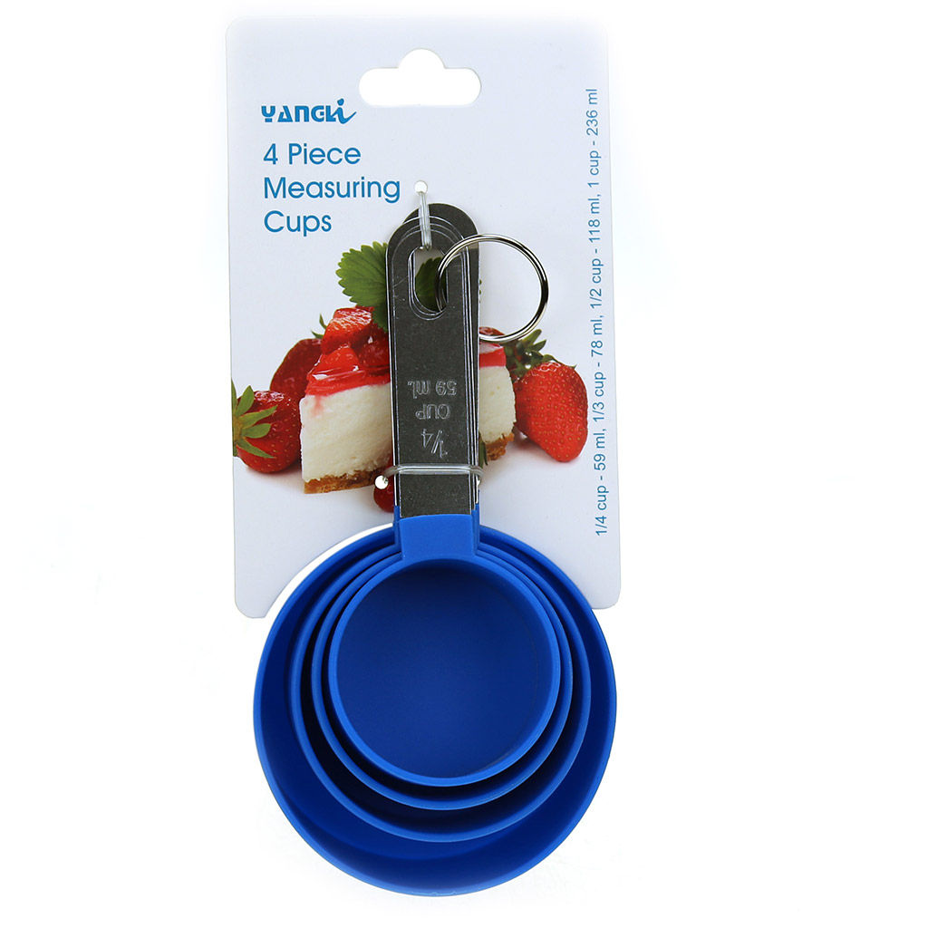 Ложка мерная пластмассовая, набор 4 штуки 59мл; 78мл; 118мл; 236мл, цвета микс, ручка из нержавеющей стали, на картоне (Китай) - Домашняя мода фото 2