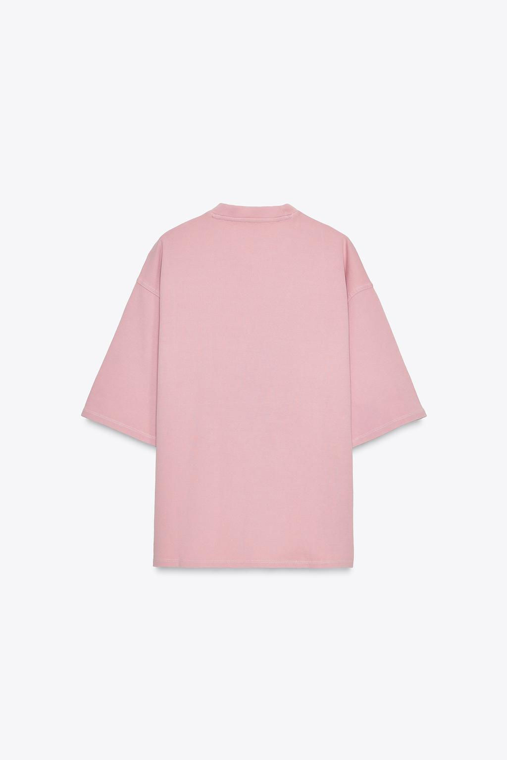 WASHED EFFECT INTERLOCK T-SHIRT - Zara фото 19