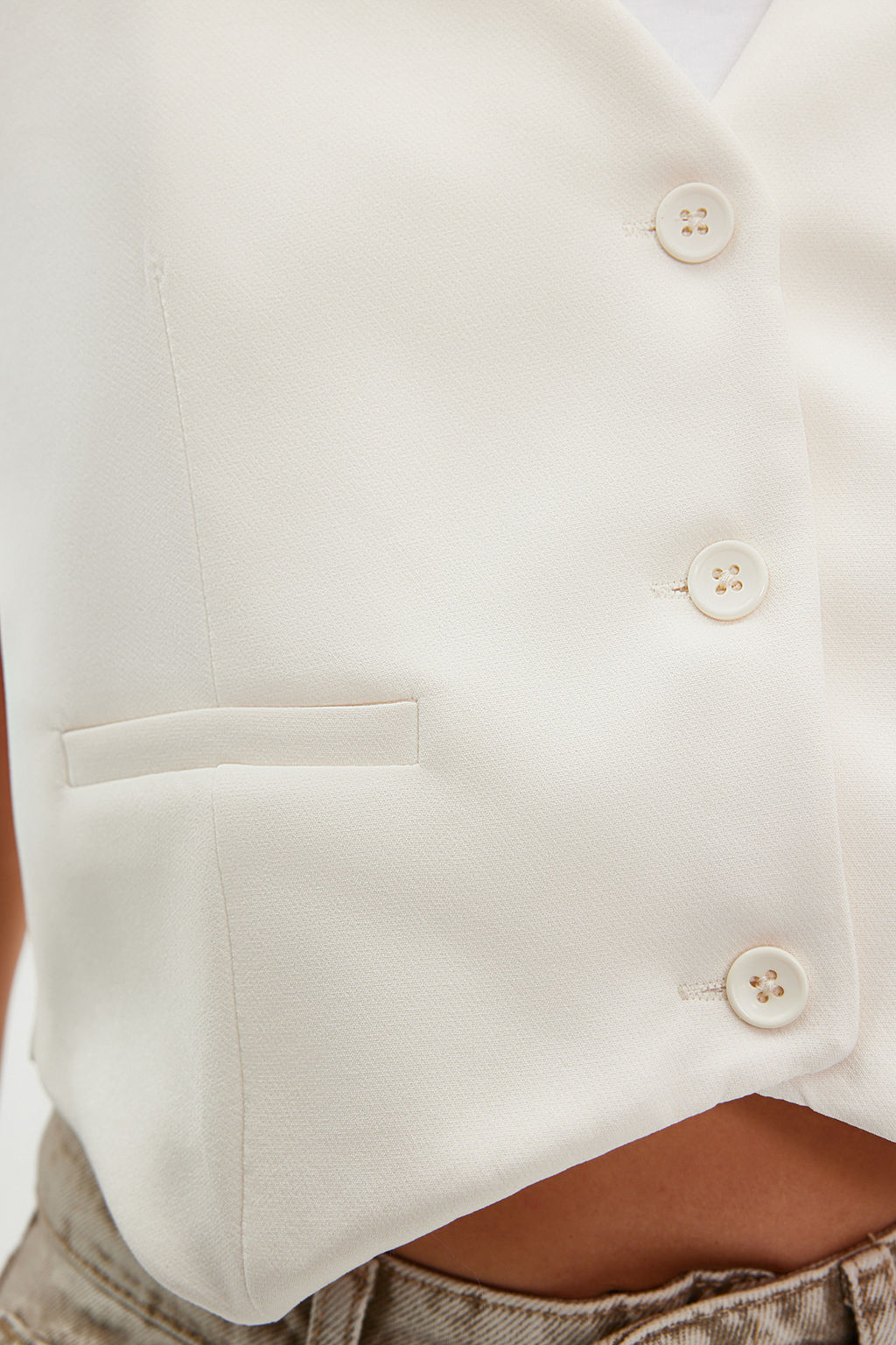 TRENDYOLMILLA Siyah Regular Dokuma K?sa/Crop Yelek TWOSS22YE0053 фото 10