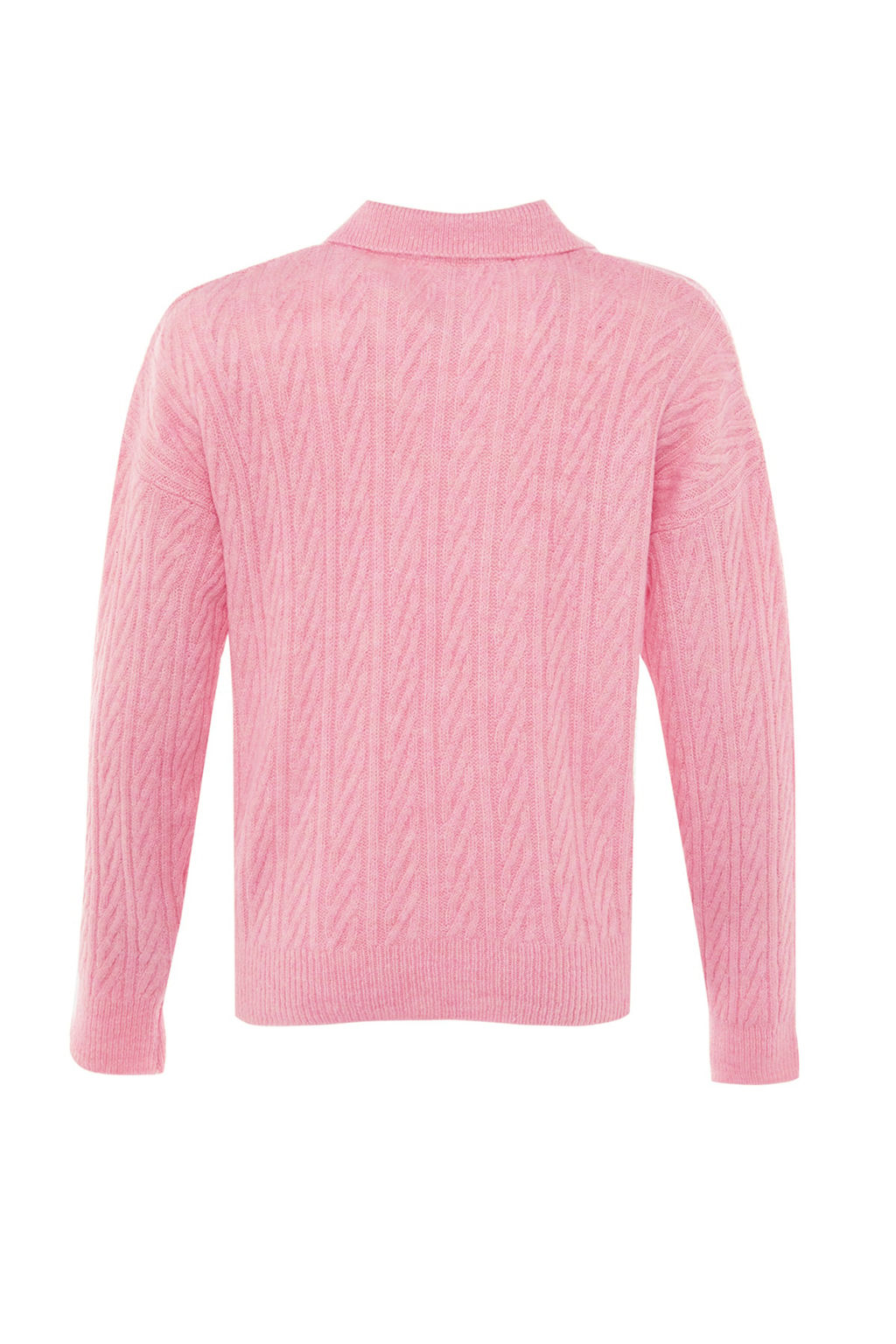 Pembe Genis Kal?p Yumusak Dokulu Triko Kazak TWOAW21KZ2635