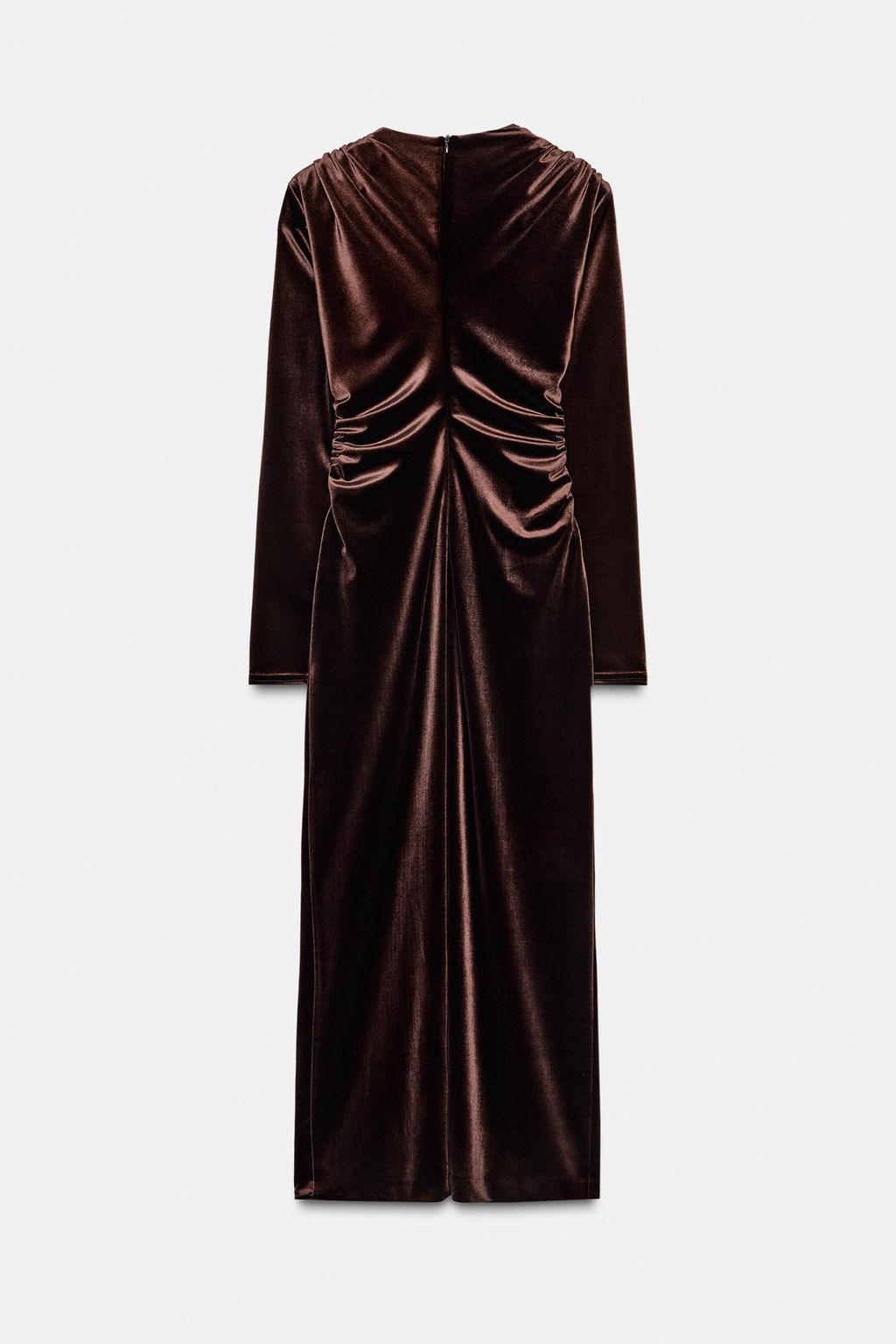 DRAPED VELVET MIDI DRESS - Zara фото 13