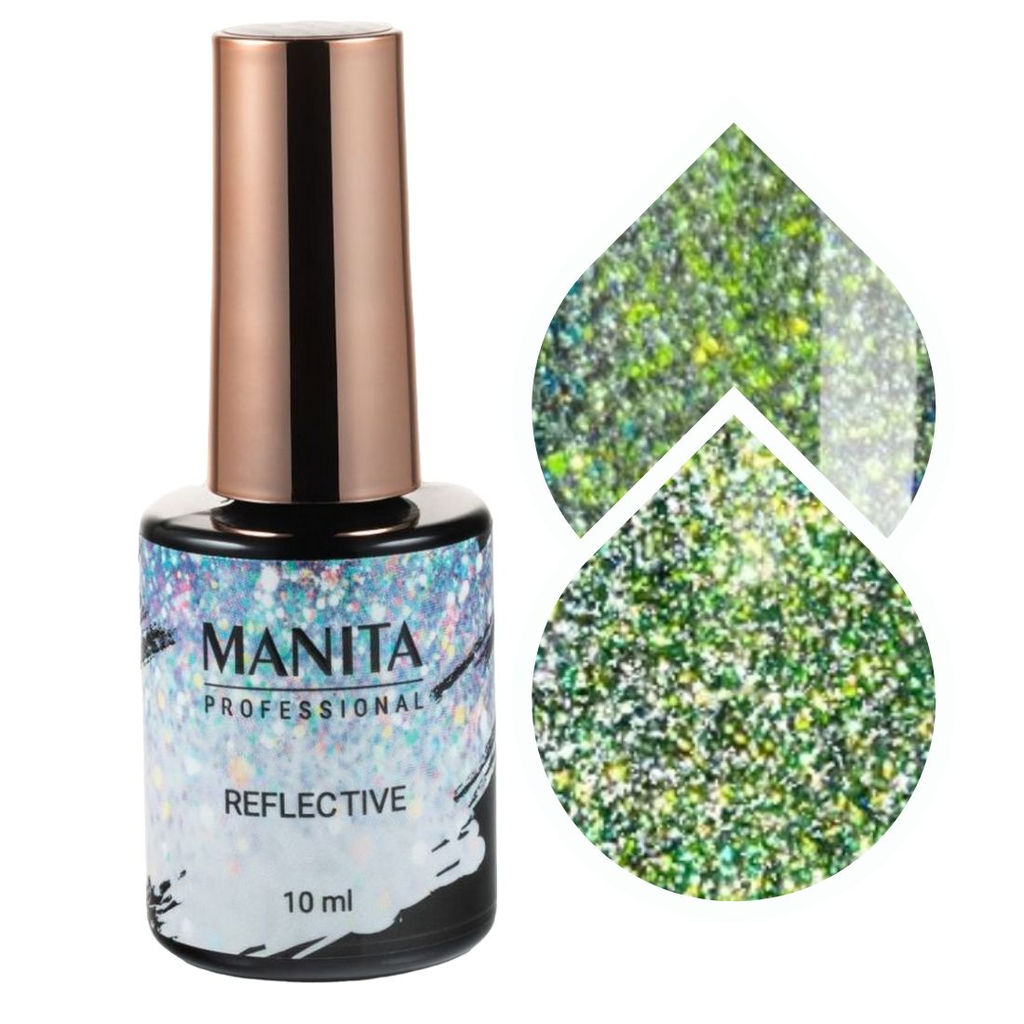 Manita Professional Гель-лак для ногтей светоотражающий с хлопьями юки / Multichrome Reflective №06, 10 мл MP101126  фото 2