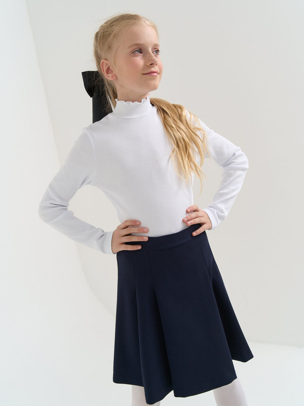 Бадлон с волнистым воротом Белый 7+ - Bungly фото 6