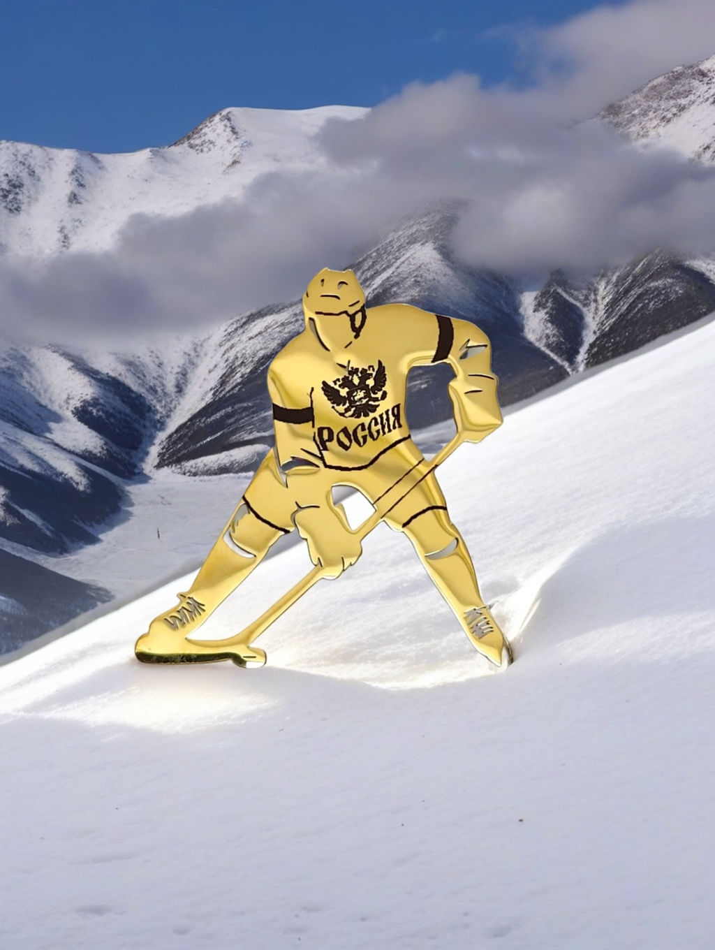 Брошь Хоккеист