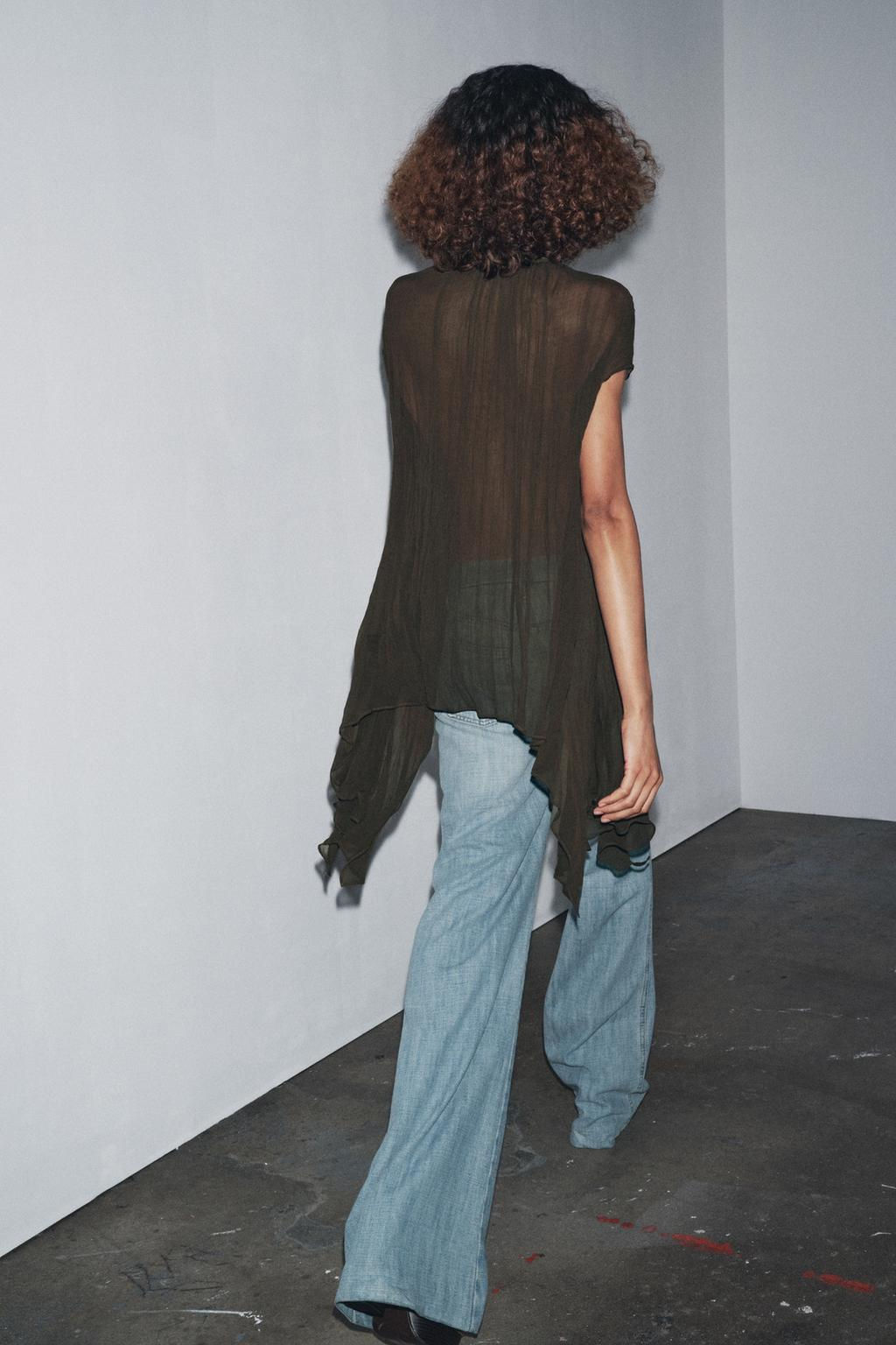 ZW COLLECTION COTTON GAUZE SHIRT - Zara фото 3